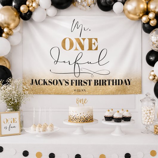 Bannière d'anniversaire M. Onederful