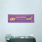 Bannière d'anniversaire Mardi Gras Masques et Perl (Salon professionnel)