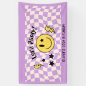 Bannière d'anniversaire mignonne Preppy Y2K violet (Vertical)