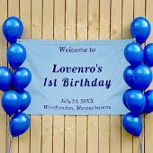 Bannière d'anniversaire minimaliste bleu clair pou