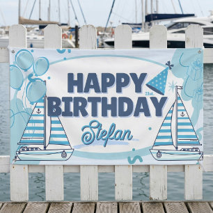 Bannière d'anniversaire nautique Cabana Sail