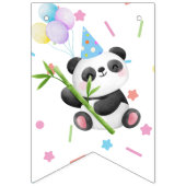 Bannière d'anniversaire Pastel Panda avec bambou,  (Premier drapeau)