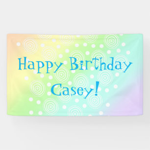 Bannière d'anniversaire Pastel Rainbow