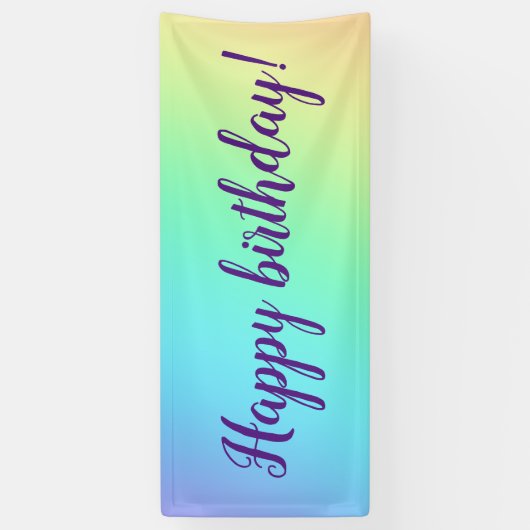 Bannière d'anniversaire Pastel Rainbow Gradient (Vertical)