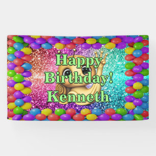 Bannière d'anniversaire personnalisée avec escargo