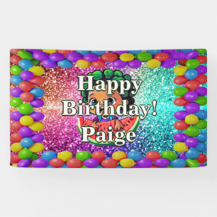 Bannière d'anniversaire personnalisée avec pastèqu
