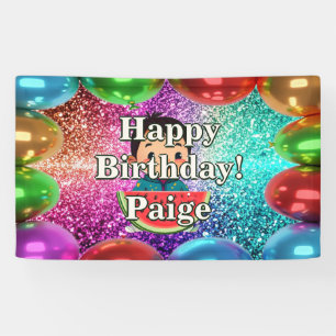 Bannière d'anniversaire personnalisée avec pastèqu