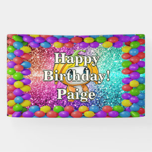 Bannière d'anniversaire personnalisée avec personn