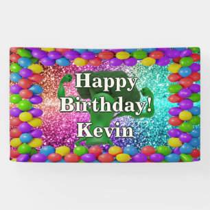 Bannière d'anniversaire personnalisée avec personn