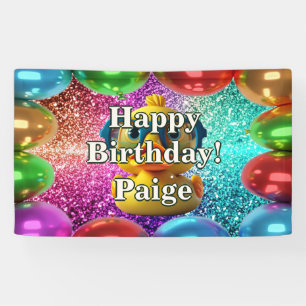 Bannière d'anniversaire personnalisée avec personn