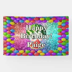 Bannière d'anniversaire personnalisée avec personn
