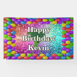 Bannière d'anniversaire personnalisée avec personn
