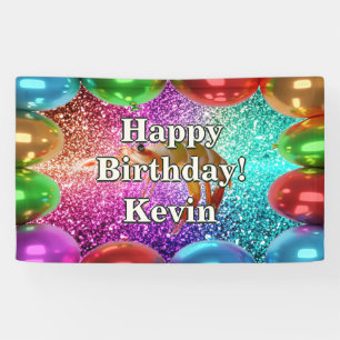 Bannière d'anniversaire personnalisée avec personn