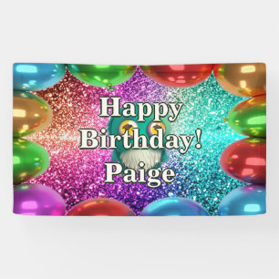 Bannière d'anniversaire personnalisée avec personn