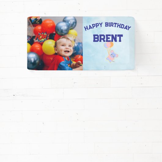 Bannière d'anniversaire personnalisée avec photo e (Insitu)