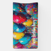 Bannière d'anniversaire personnalisée | Ballons co (Verticale)