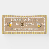 Bannière d'anniversaire personnalisée Cheers & Bee (Horizontal)