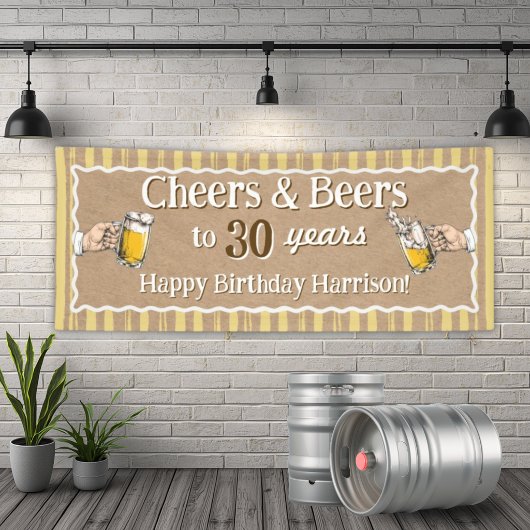 Bannière d'anniversaire personnalisée Cheers & Bee