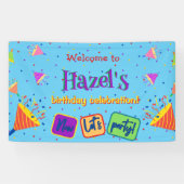 Bannière d'anniversaire personnalisée colorée (Horizontal)