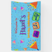 Bannière d'anniversaire personnalisée colorée (Vertical)