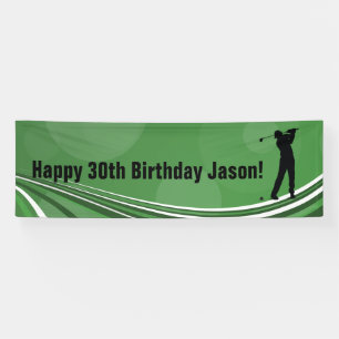 Bannière d'anniversaire personnalisée de golf