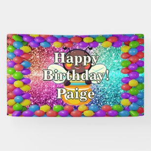 Bannière d'anniversaire personnalisée de l'abeille