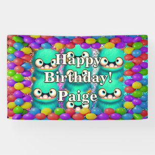 Bannière d'anniversaire personnalisée de personnag