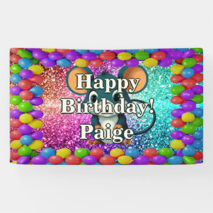 Bannière d'anniversaire personnalisée de personnag
