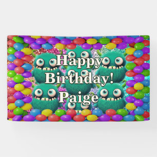 Bannière d'anniversaire personnalisée de personnag