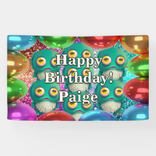 Bannière d'anniversaire personnalisée de personnag