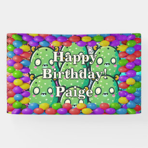 Bannière d'anniversaire personnalisée de personnag