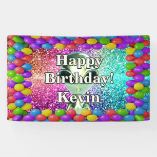 Bannière d'anniversaire personnalisée de personnag