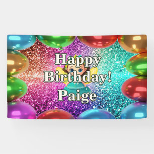 Bannière d'anniversaire personnalisée de personnag