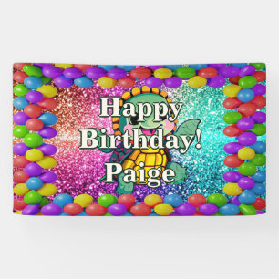Bannière d'anniversaire personnalisée de Tortue