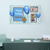 Bannière d'anniversaire personnalisée pour le bleu (Salon professionnel)