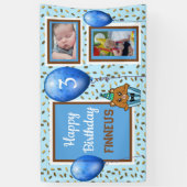 Bannière d'anniversaire personnalisée pour le bleu (Vertical)