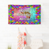 Bannière d'anniversaire personnalisées de crevette (En situation)