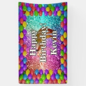 Bannière d'anniversaire personnalisées de crevette (Vertical)