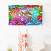 Bannière d'anniversaire personnalisées de crevette (En situation)