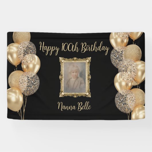 Bannière d'anniversaire - personnalisez avec photo (Horizontal)