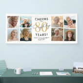 Bannière d'anniversaire photo 80 ans or (Salon professionnel)