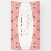 Bannière d'anniversaire Polka-Dot Or Personnalisée (Vertical)