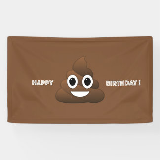 Bannière d'anniversaire Poop Emoji
