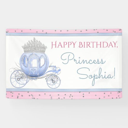Bannière d'anniversaire pour filles princesses (Horizontal)