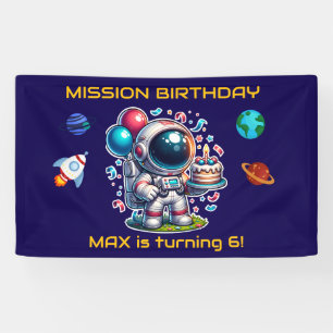 Bannière d'anniversaire pour garçon Astronaute Exp