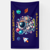 Bannière d'anniversaire pour garçon Astronaute Exp (Vertical)