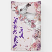 Bannière d'anniversaire Pretty Ponies et Petales  (Vertical)