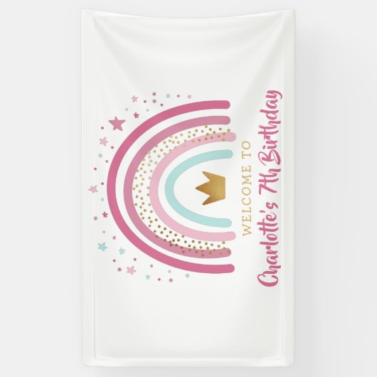 Bannière d'anniversaire Rainbow moderne (Vertical)