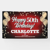 Bannière d'anniversaire Red and Gold (Horizontal)