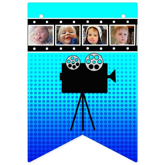 Bannière d'Anniversaire Rétro Movie Nuit (Deuxième drapeau)